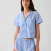 Crop-pyjamashemd van popeline