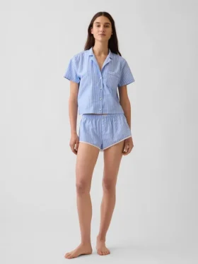 Crop-pyjamashemd van popeline