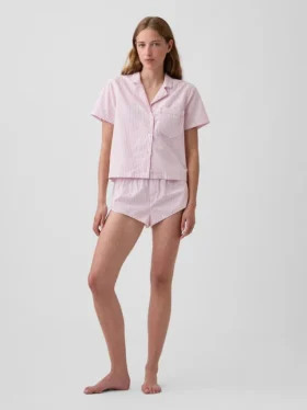 Crop-pyjamashemd van popeline