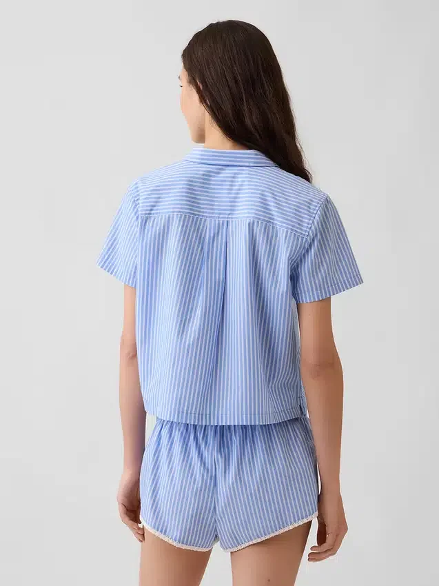 Crop-pyjamashemd van popeline
