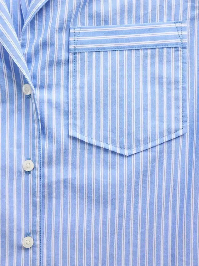 Crop-pyjamashemd van popeline