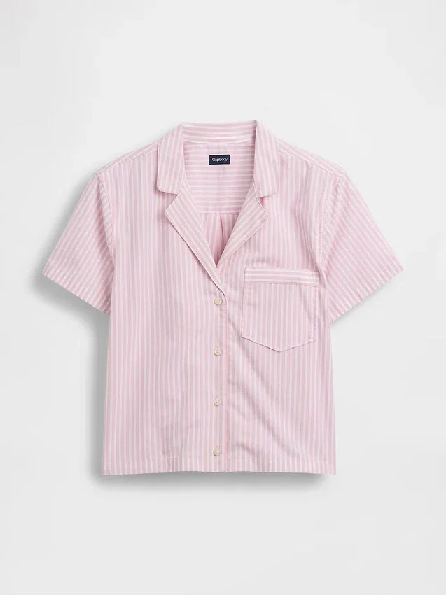 Crop-pyjamashemd van popeline