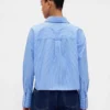 Crop-shirt van biologisch katoen met rechte zoom