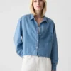 Crop-shirt van denim