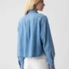 Crop-shirt van denim