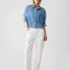Crop-shirt van denim