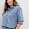 Crop-shirt van denim