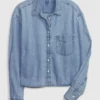 Crop-shirt van denim