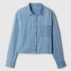 Crop-shirt van denim