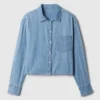 Crop-shirt van denim
