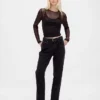 Crop-T-shirt van mesh