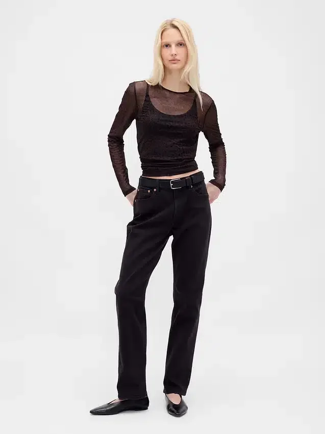 Crop-T-shirt van mesh