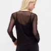Crop-T-shirt van mesh