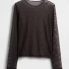 Crop-T-shirt van mesh