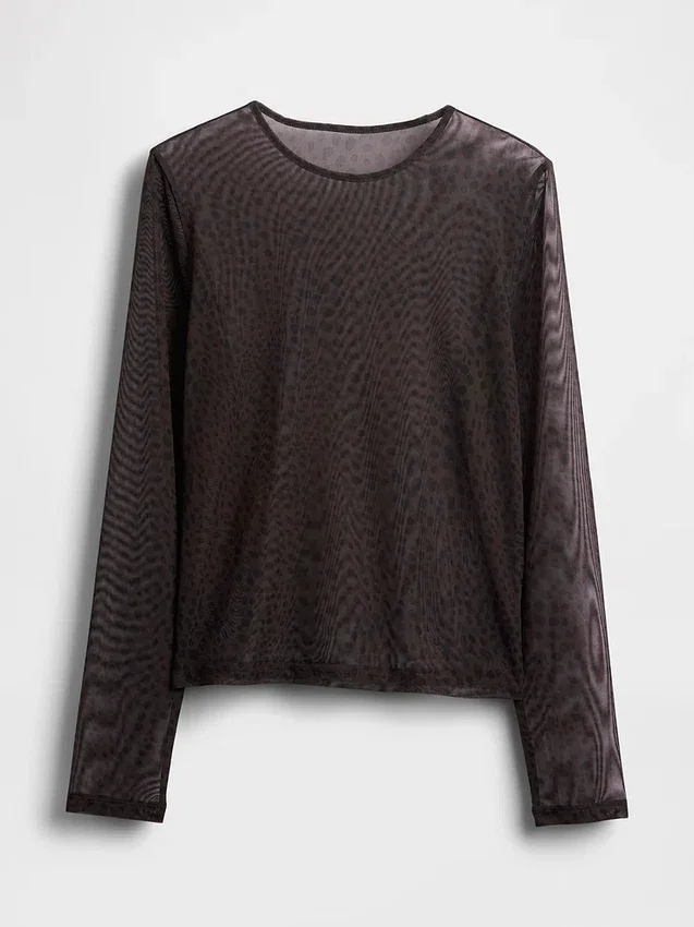 Crop-T-shirt van mesh