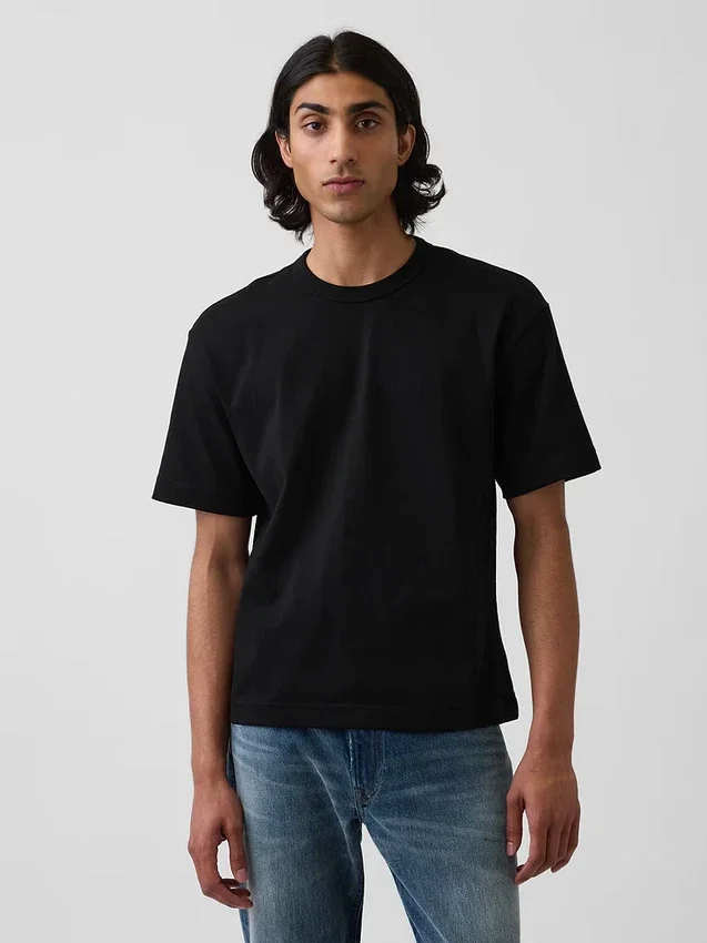 Crop-T-shirt voor volwassenen van zwaar katoen