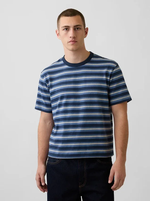 Crop-T-shirt voor volwassenen van zwaar katoen