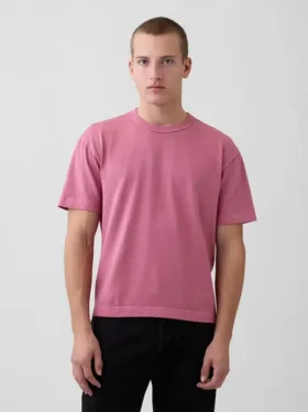 Crop-T-shirt voor volwassenen van zwaar katoen