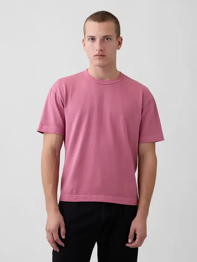 Crop-T-shirt voor volwassenen van zwaar katoen
