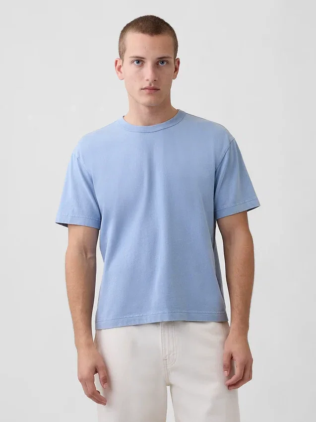 Crop-T-shirt voor volwassenen van zwaar katoen