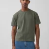 Crop-T-shirt voor volwassenen van zwaar katoen