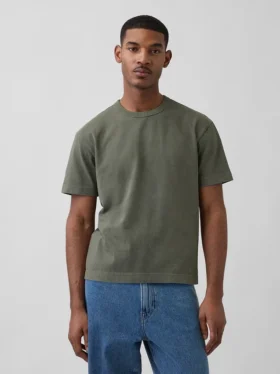 Crop-T-shirt voor volwassenen van zwaar katoen