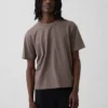 Crop-T-shirt voor volwassenen van zwaar katoen