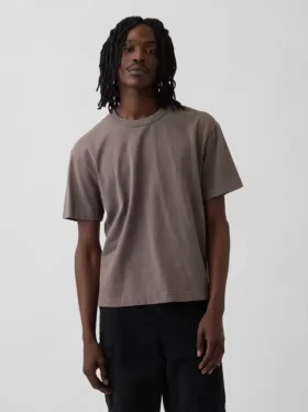 Crop-T-shirt voor volwassenen van zwaar katoen