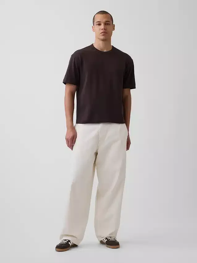 Crop-T-shirt voor volwassenen van zwaar katoen