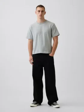 Crop-T-shirt voor volwassenen van zwaar katoen