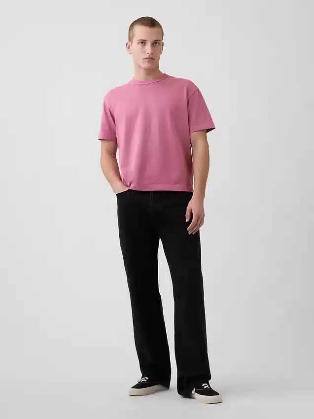 Crop-T-shirt voor volwassenen van zwaar katoen