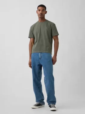 Crop-T-shirt voor volwassenen van zwaar katoen