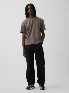 Crop-T-shirt voor volwassenen van zwaar katoen