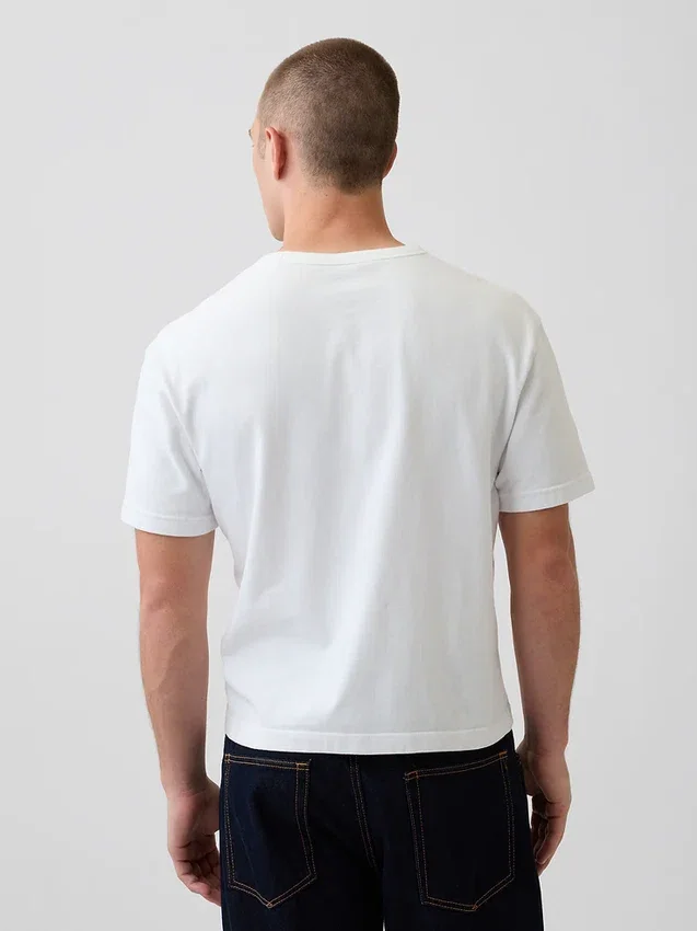 Crop-T-shirt voor volwassenen van zwaar katoen
