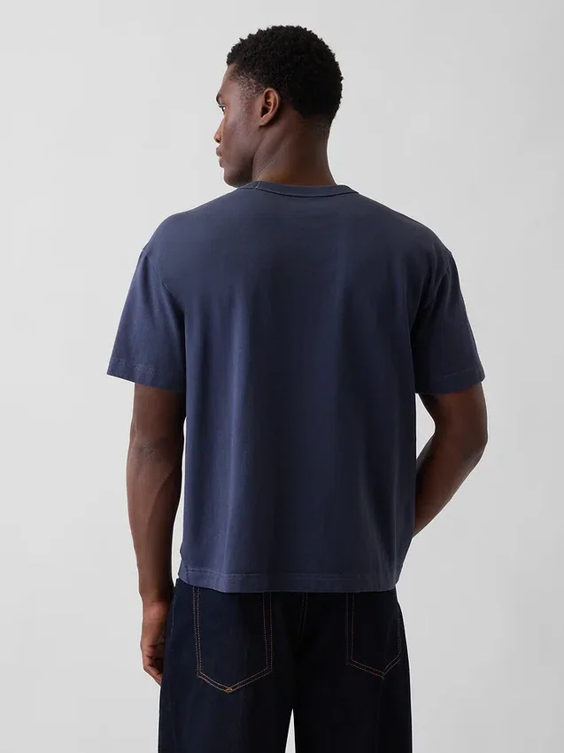 Crop-T-shirt voor volwassenen van zwaar katoen