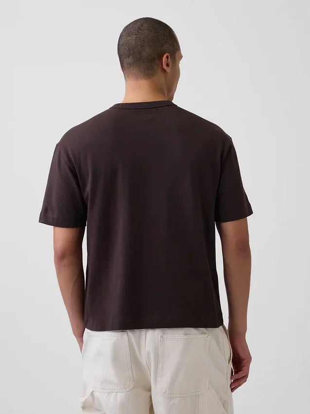 Crop-T-shirt voor volwassenen van zwaar katoen
