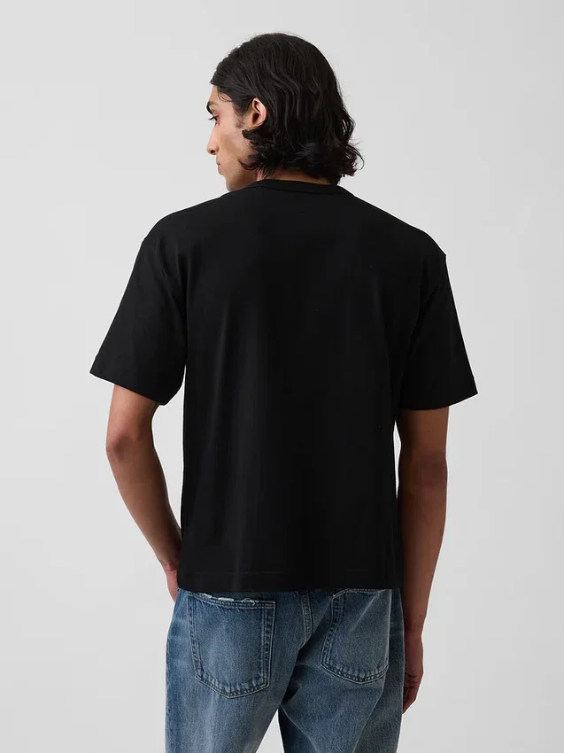 Crop-T-shirt voor volwassenen van zwaar katoen