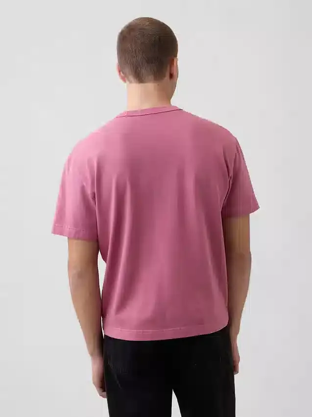 Crop-T-shirt voor volwassenen van zwaar katoen