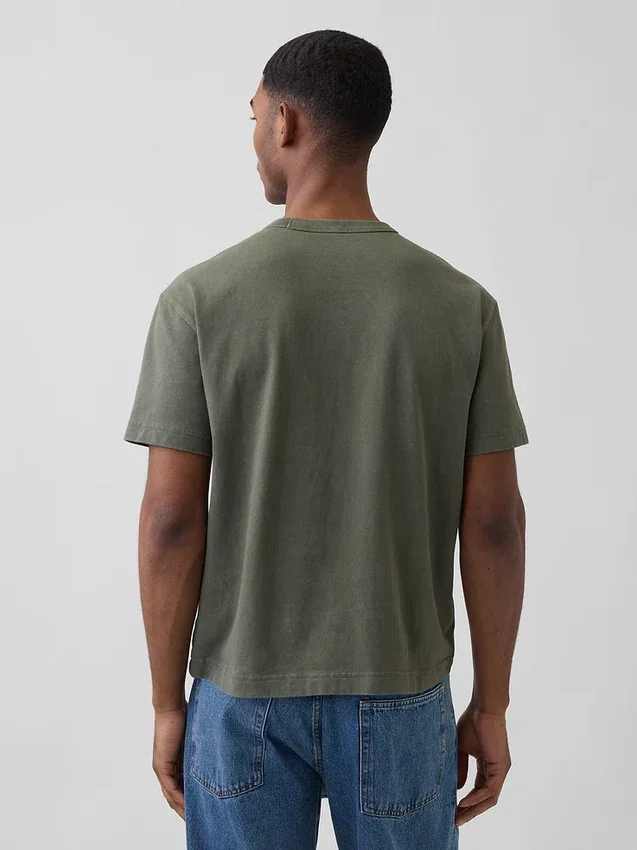 Crop-T-shirt voor volwassenen van zwaar katoen