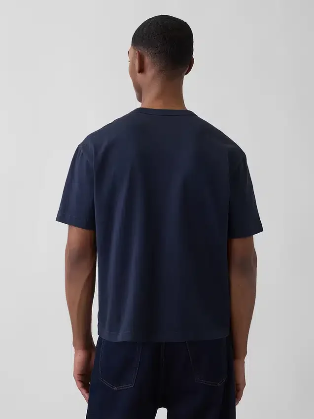 Crop-T-shirt voor volwassenen van zwaar katoen