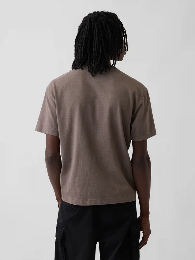 Crop-T-shirt voor volwassenen van zwaar katoen