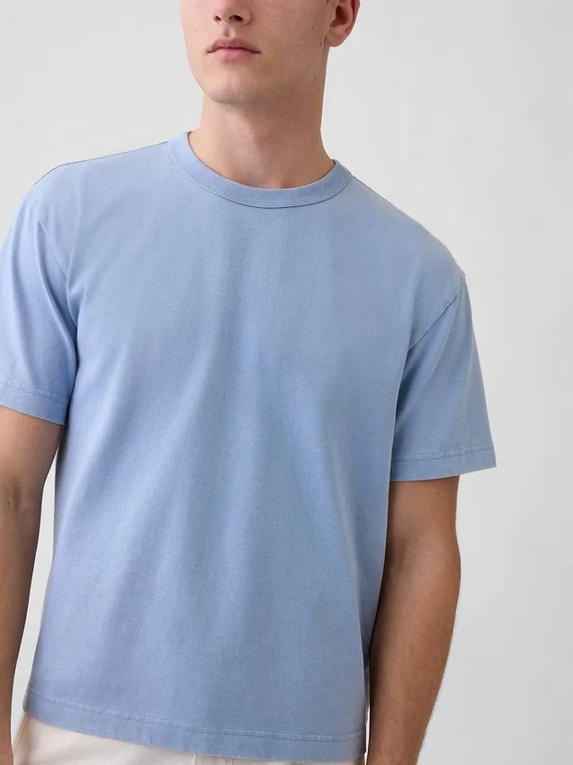 Crop-T-shirt voor volwassenen van zwaar katoen