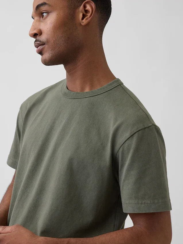 Crop-T-shirt voor volwassenen van zwaar katoen