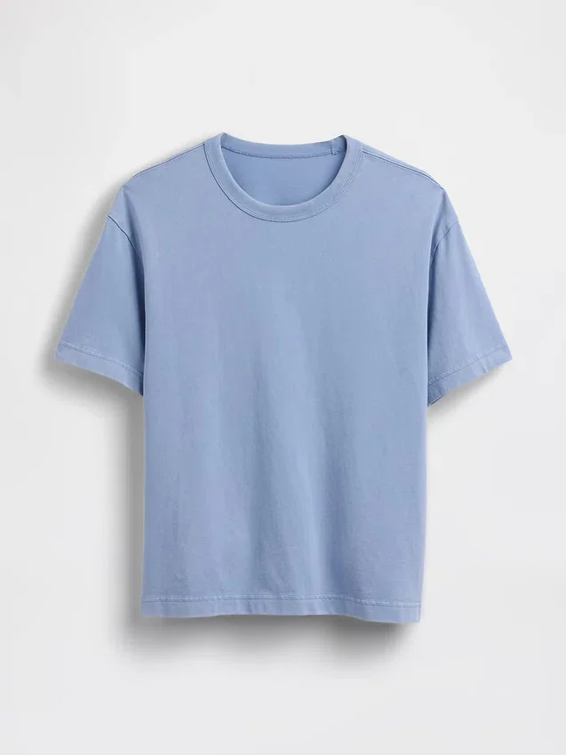 Crop-T-shirt voor volwassenen van zwaar katoen