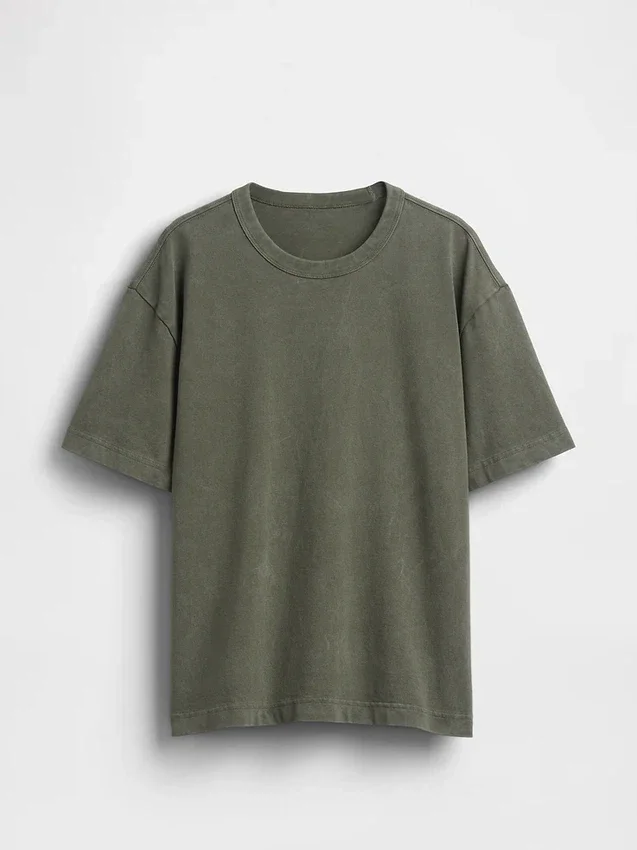 Crop-T-shirt voor volwassenen van zwaar katoen