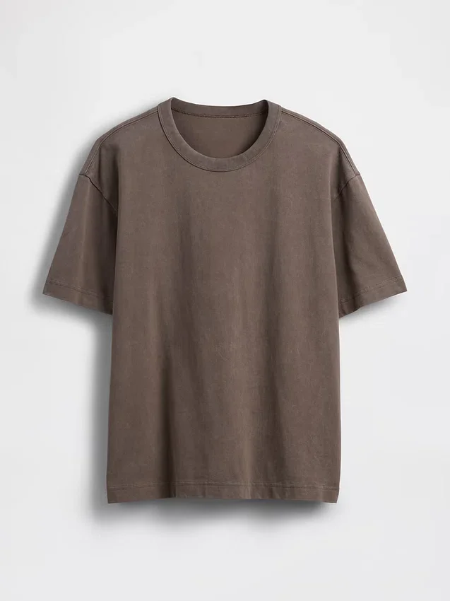 Crop-T-shirt voor volwassenen van zwaar katoen