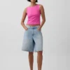Crop-tanktop van dichtgebreide jersey met boothals