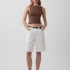 Crop-tanktop van dichtgebreide jersey met boothals