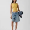 Crop-tanktop van dichtgebreide jersey met boothals