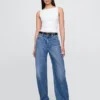 Crop-tanktop van dichtgebreide jersey met boothals